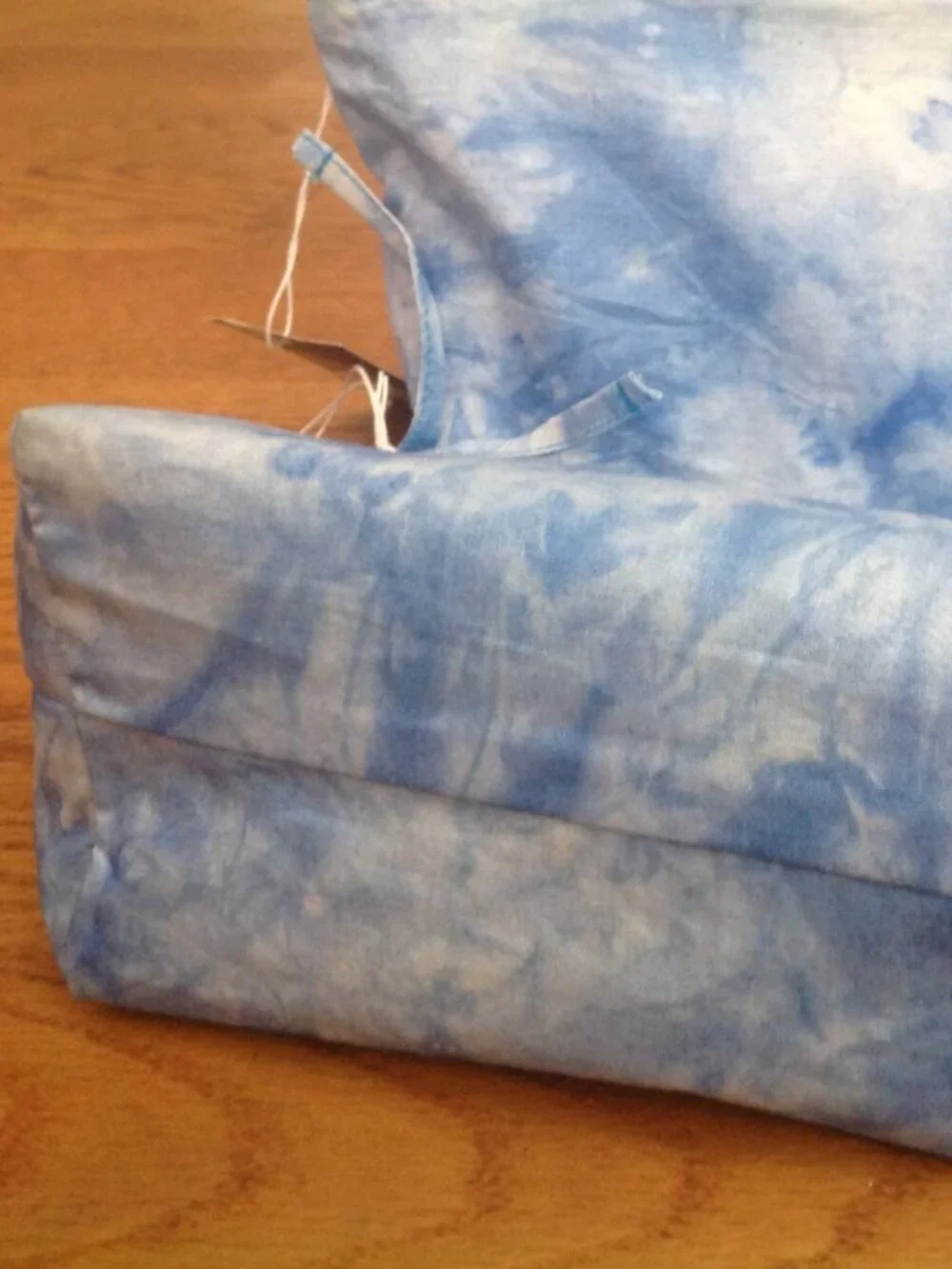 QUEEN ALAFFIA BLUE WHITE AFRICAN BATIK BAG POUCH MAKEUP COSMETIC MADE IN GHANA